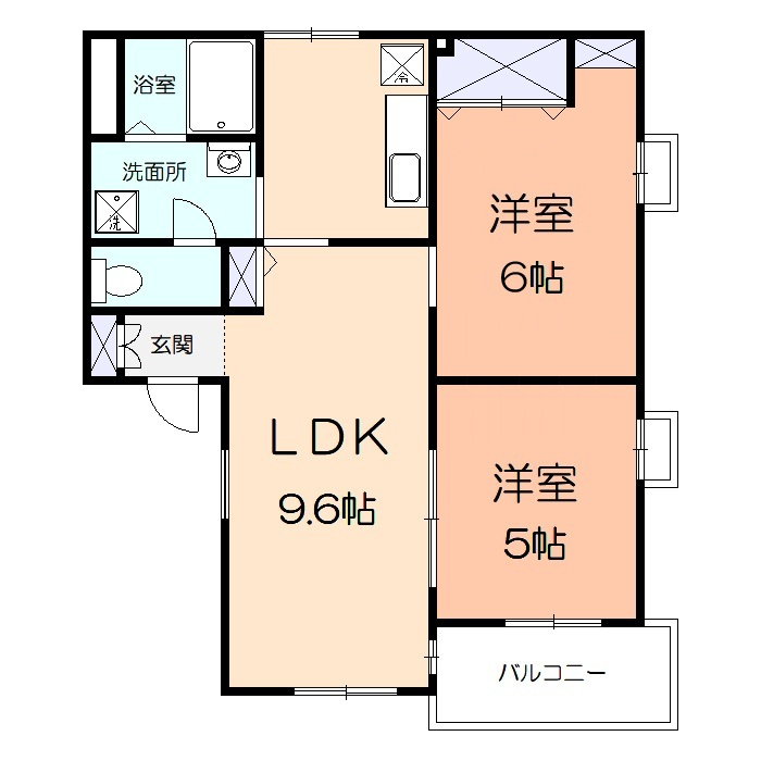 ディアコートBの間取り