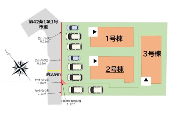 福岡市南区大平寺2丁目第4-3棟（3号棟）の区画図|配置図（3号棟）
