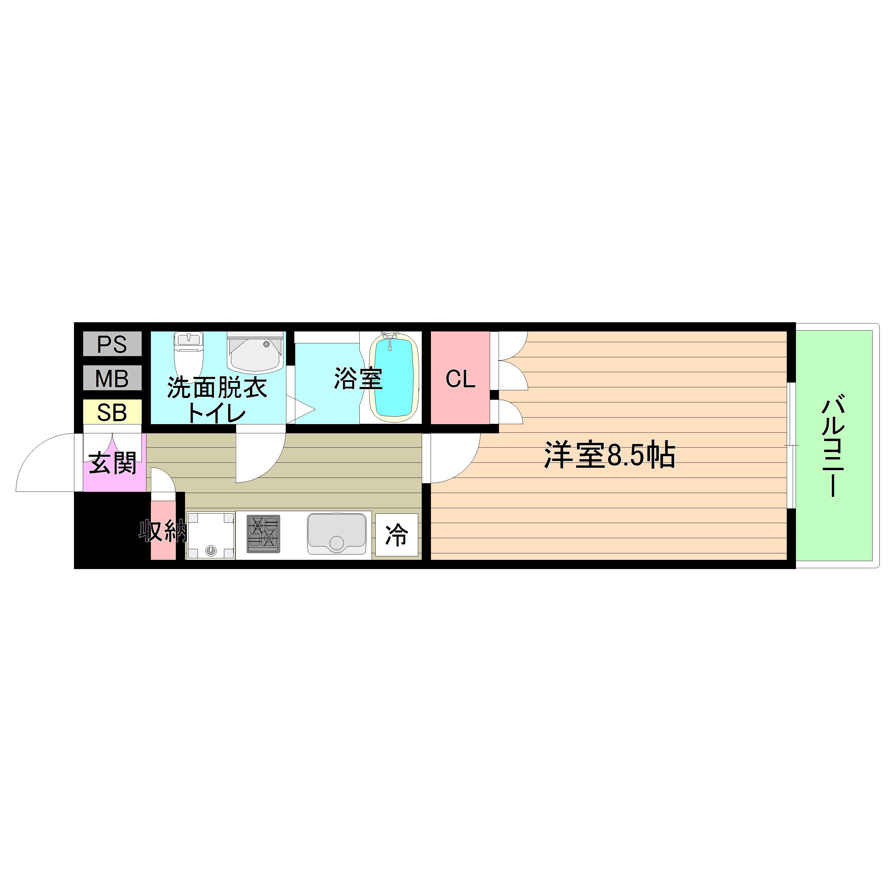 大阪市城東区関目３丁目の賃貸マンションの間取り