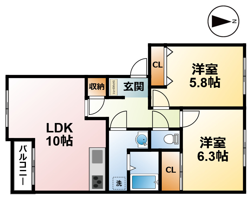 エスポアメゾンＡの間取り