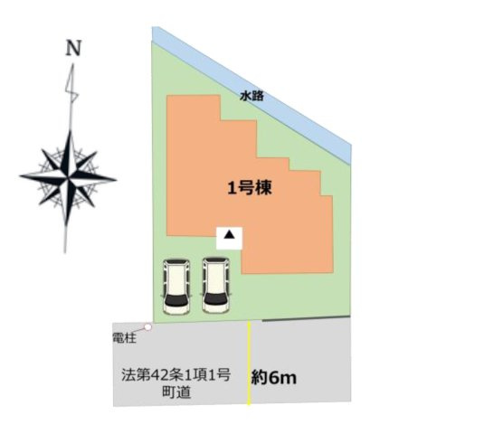 糟屋郡宇美町平和2丁目第4-1棟（1号棟）の区画図|配置図（1号棟）