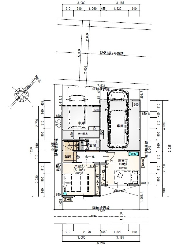 薊野北町2丁目　建築条件付き　売土地の土地図