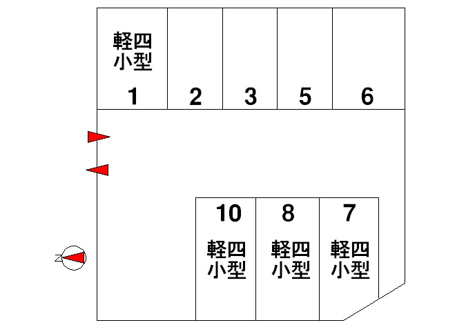 出合モータープールの区画図