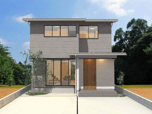 神田　建築条件付き　売土地の外観パース|建物プラン例　建物面積86.94㎡