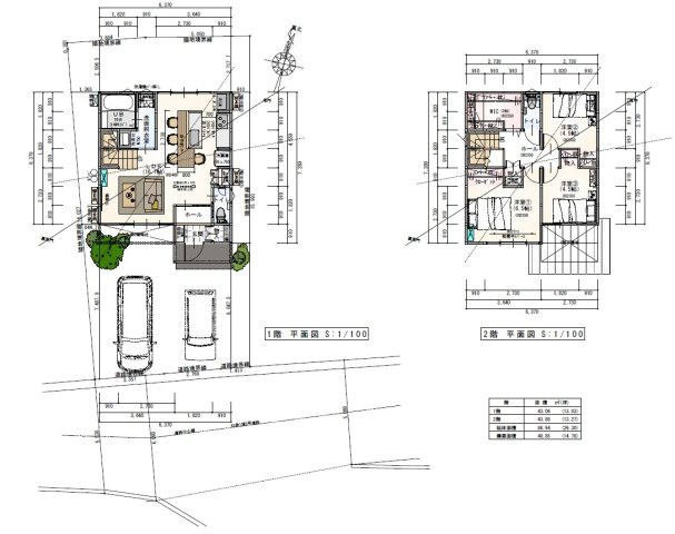 神田　建築条件付き　売土地の土地図＋建物プラン例|建物プラン例　建物面積86.94㎡