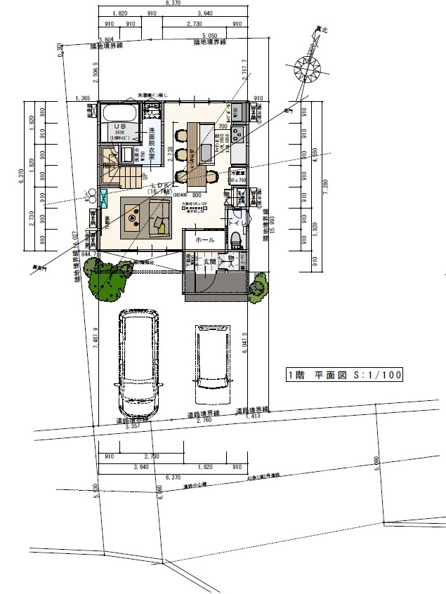 神田　建築条件付き　売土地の土地図|建物プラン例　建物面積86.94㎡