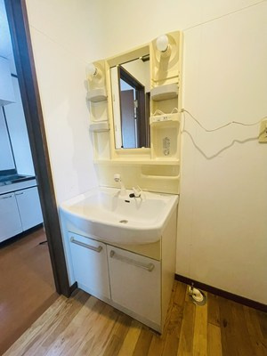 松福園五番館の洗面所|ゆったりとスペースのある洗面所