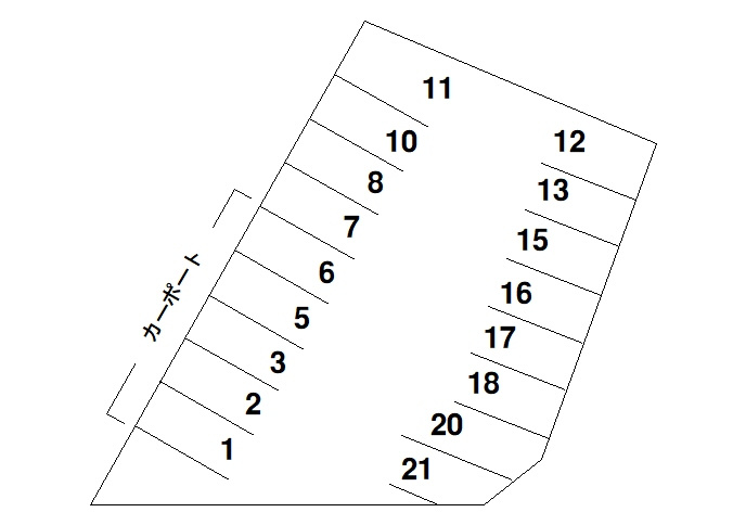 茅原モータープールの区画図