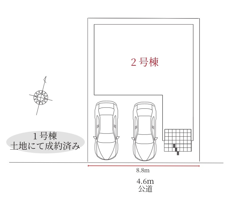 Terrechez　瑞穂区白砂町1期2号棟　全２棟　新築戸建　2号棟の区画図