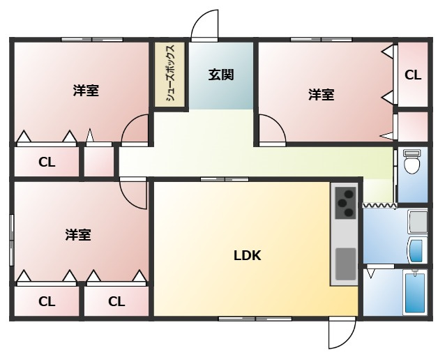 土器町西戸建ての間取り
