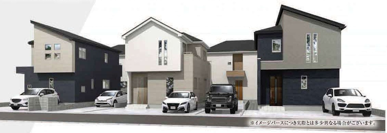 仲介手数料無料　GRAFARE 所沢市中富南４期　全８棟　の外観パース