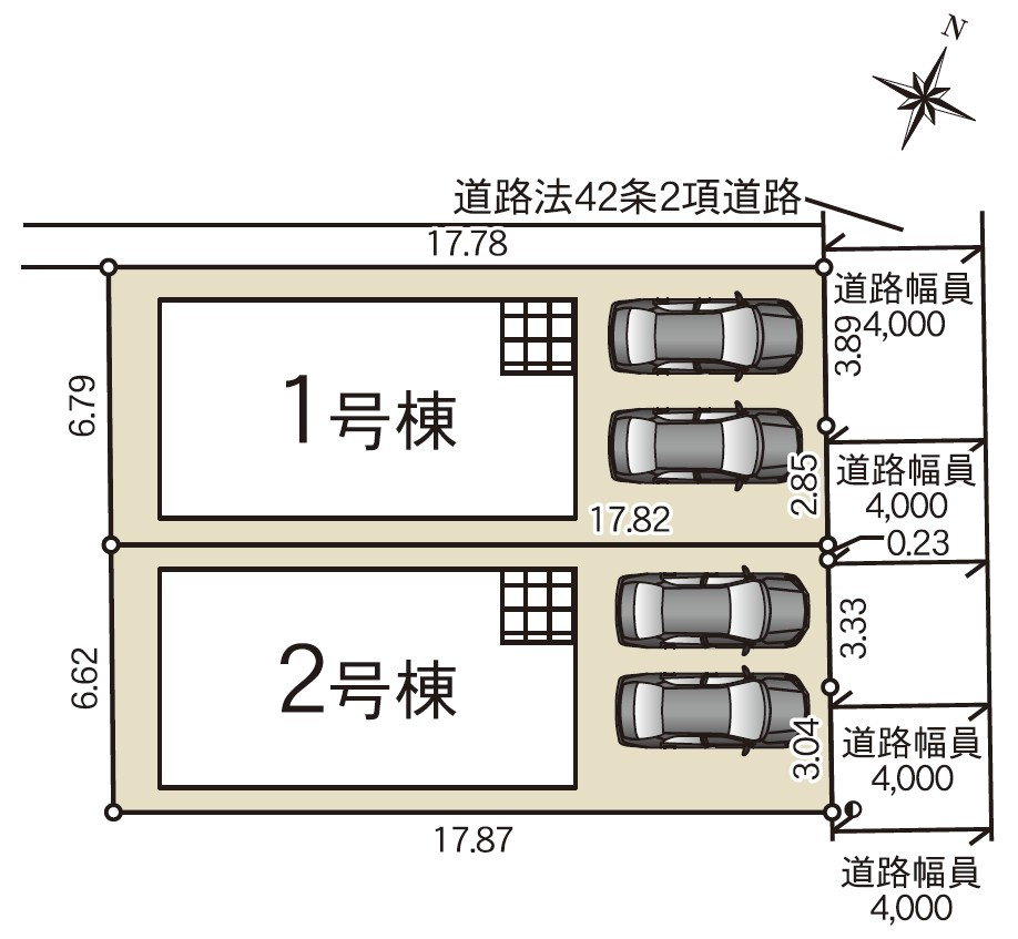 丸亀市城東町１丁目の新築一戸建の区画図