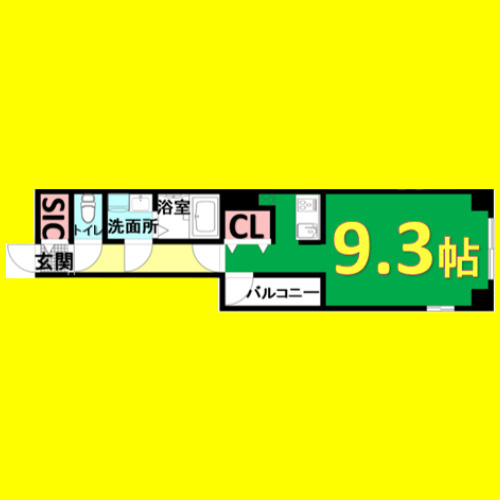 エイペックス名古屋鶴舞公園前　名古屋市賃貸　仲介手数料無料の間取り