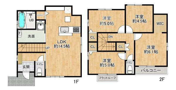【間取り】 | 垂水区歌敷山1期1号棟　新築未入居