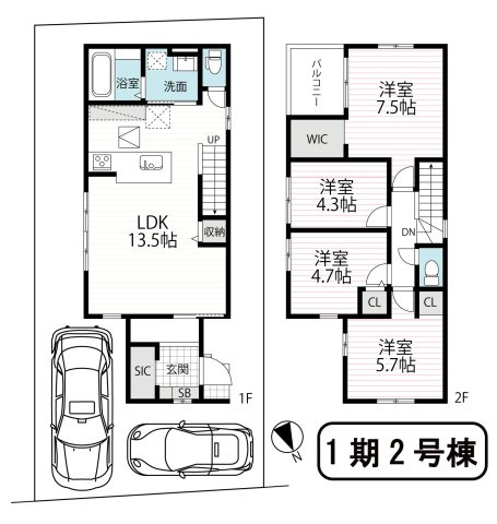 地下鉄東西線「小野」駅徒歩１４分の閑静な住宅街に立つ４ＬＤＫ◆駐車２台可◆京都市伏見区醍醐大高町1期の間取り