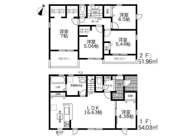 春日井市石尾台3丁目(全2棟)の間取り