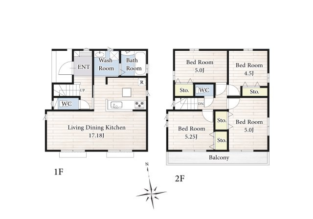 【間取り】 | 陽の光をたっぷりと浴びながら気持ち良く生活が出来ます。夢のマイホーム、夢ではなく実現出来ます！見学・ご相談等、お気軽にご連絡下さい。

