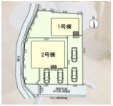 みやき町原古賀　第３　1号棟の区画図|2台　駐車可能