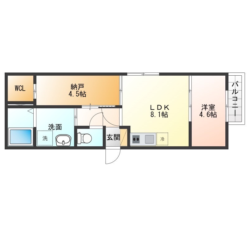 Cedar Hall Yamada Twoの間取り