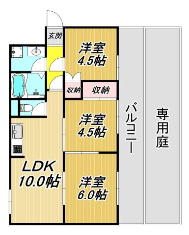 エルベコート東園田（旧ハイツ橋本）の間取り