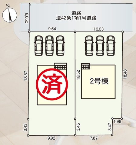 【区画図】 | 【新築分譲住宅　～クレイドルガーデン～】山辺町山辺　第12　☆全2棟☆ | 全2棟の分譲住宅です♪