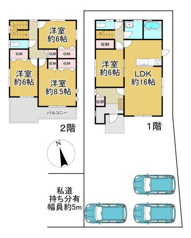 -三丁目不動産-　熊谷市円光2丁目　平成24年築の間取り