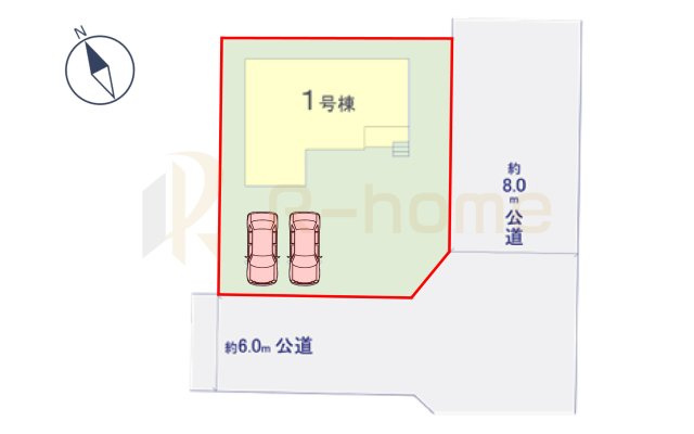 土浦市天川6期　新築戸建て　1号棟の区画図|大きなお買い物だからこそ、メリット・デメリットを伝えさせて頂きます。
R-homeにお任せください♪