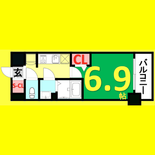 プレサンスNAGOYAファスト　名古屋市賃貸　仲介手数料無料の間取り