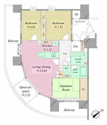  | アーチ型の広いバルコニー付き… 