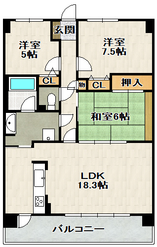 西宮名塩ウィンディヒルズ2番館の間取り