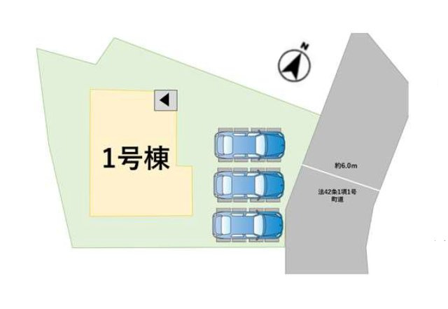 糟屋郡篠栗町中央6丁目第3-1棟（1号棟）の区画図|配置図（1号棟）