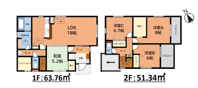福岡市南区曰佐5丁目第3-2棟(2号棟)の区画図|配置図(2号棟)