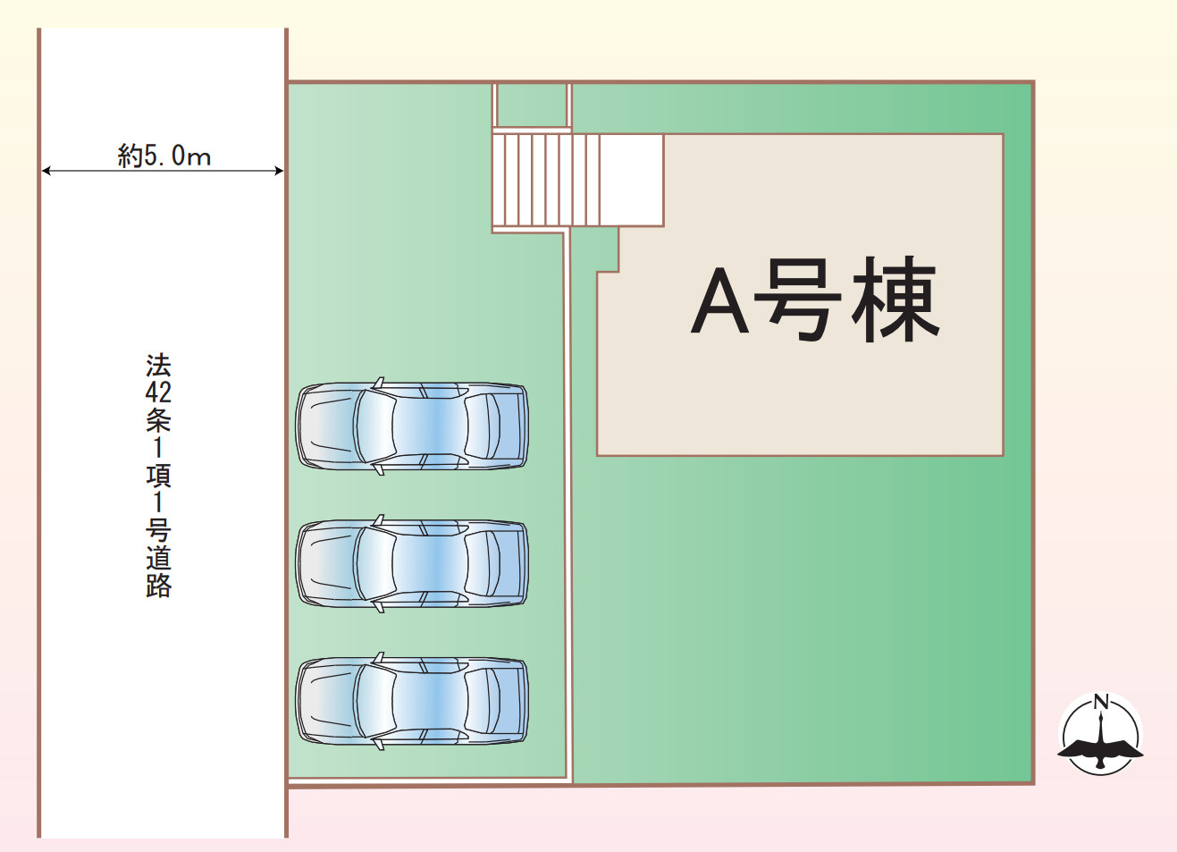 横浜市栄区長倉町 新築戸建て【仲介手数料無料】カースペース3台の区画図