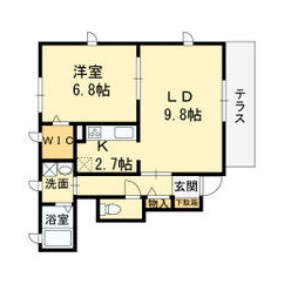 東大阪市瓢箪山町のアパートの間取り