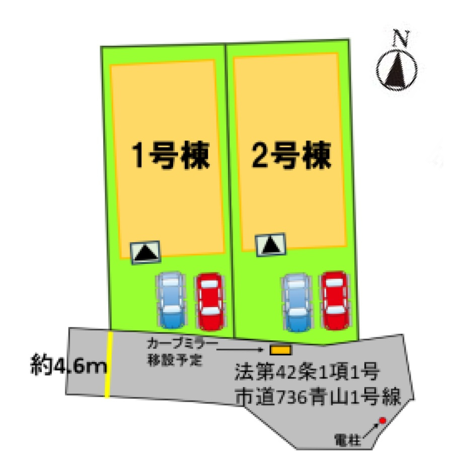 太宰府市青山2丁目第3-2棟(2号棟)の区画図|配置図(2号棟)