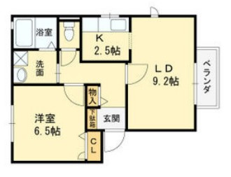 東大阪市瓢箪山町のアパートの間取り