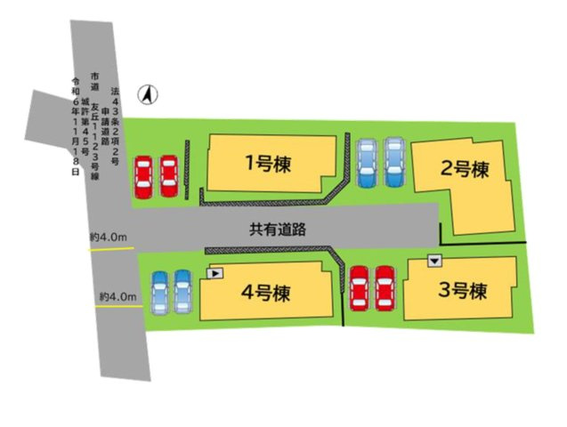 福岡市城南区友丘6丁目第3-4棟（3号棟）の区画図|配置図（3号棟）