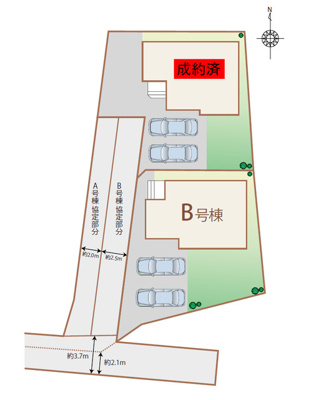 【区画図】 | 沼津市西沢田 新築一戸建て B号棟 | B号棟の区画図です