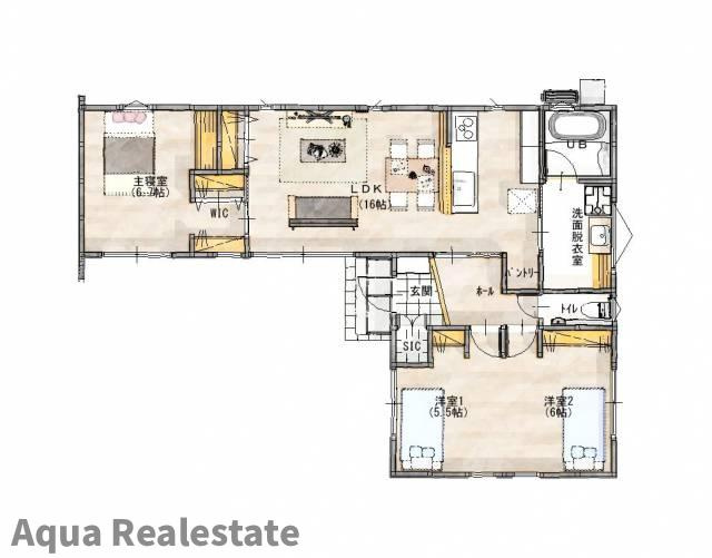 高松市円座町モデルハウスの間取り