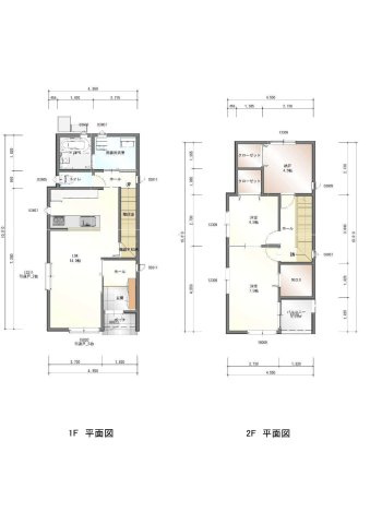 生駒郡斑鳩町龍田3丁目土地1号地(建築条件付)の土地図＋建物プラン例