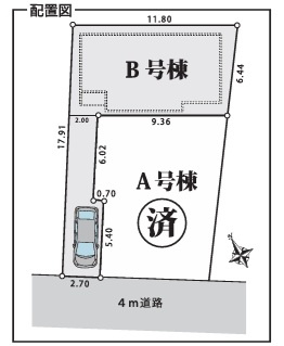 赤堤2丁目・新築戸建・B号棟の区画図