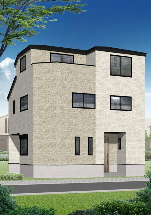 板橋区徳丸3丁目　南西角地×20帖LDK　ゆとり邸宅の外観パース