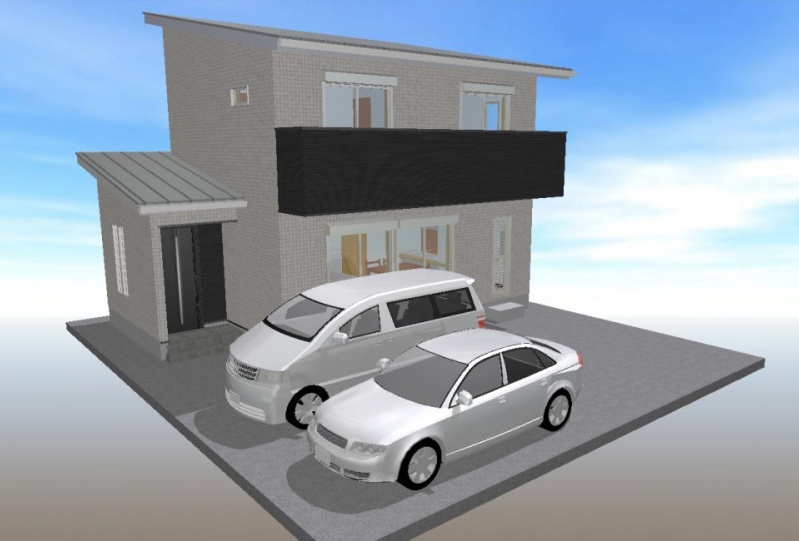 高知市福井東町（北）-建築条件付き-売土地の外観パース|（北）外観パースです