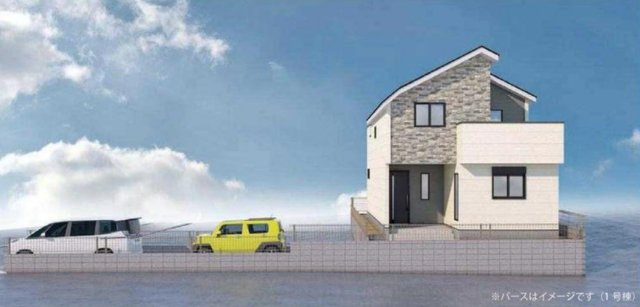 横浜市保土ヶ谷区川島町 新築戸建て【仲介手数料無料】カースペース2台の外観パース