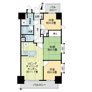 ライオンズマンション本川越駅前の間取り