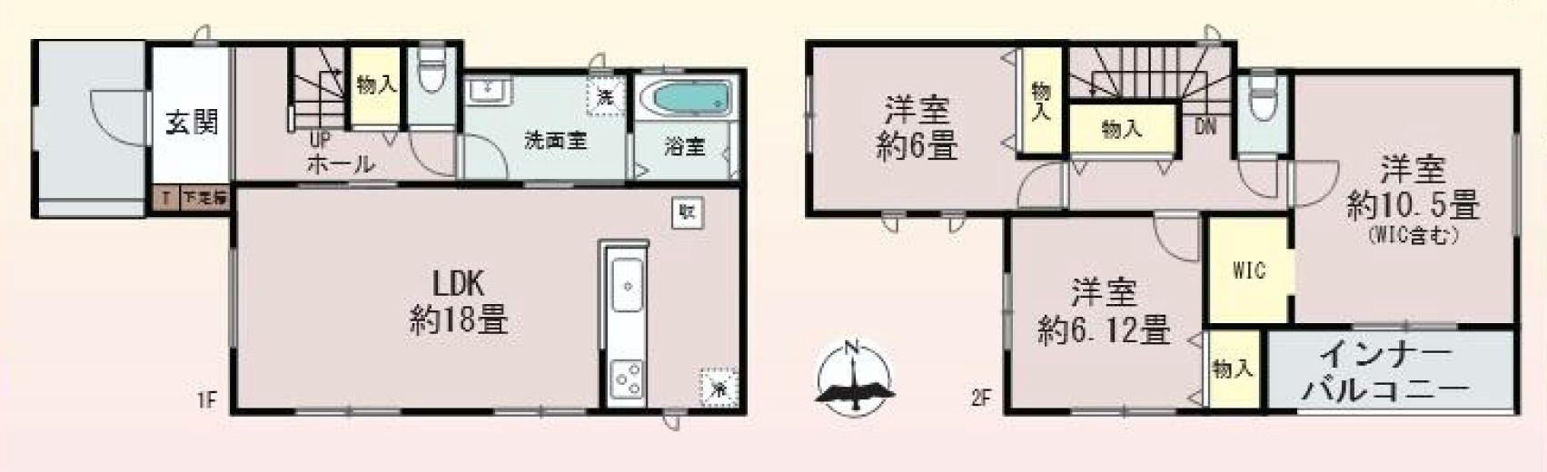 【新築戸建】高崎市並榎町6期の間取り|■間取り図｜敷地面積：121.63（約36.79坪）　建物面積：105.16（約31.81坪）