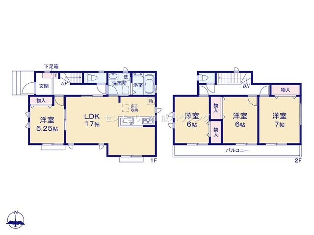 【間取り】 | ハートフルタウン　あきる野市秋留3丁目　新築　全6棟　A号棟 | 4LDK