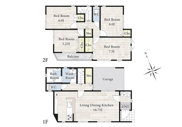 【間取り】 | 陽の光をたっぷりと浴びながら気持ち良く生活が出来ます。夢のマイホーム、夢ではなく実現出来ます！見学・ご相談等、お気軽にご連絡下さい。
