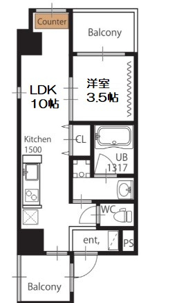 【間取り】 | アミティエ扇町リアン