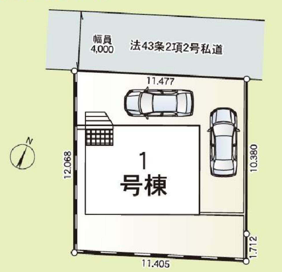 横浜市瀬谷区阿久和東3丁目　新築戸建【仲介手数料無料】カースペース2台の区画図